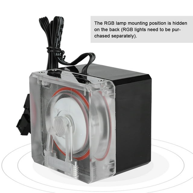 Water Cooling Pump, Reliability Acrylic Material Sturdy Beautiful Appearance PC Cooling Pump For Water Pump Support PWM Intelligent Control Speed