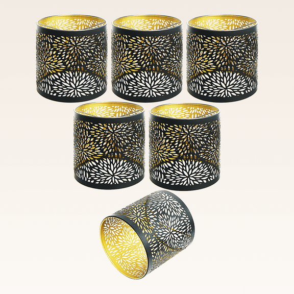 6 Pcs Small Chandelier Lamp Shades, AEELLEEA Mini Barrel Lamp Shade  for Table Floor Lamp Pendant Light Fixtures, 5.1" H x 5.1" D, 1.53" Fitter (Clip on Bulb)