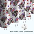 thumbnail image 6 of White Highland Cow Flower Pattern Shower Curtain 72"x72" ,Bathroom Decorative Shower Curtains Set with 12 Hooks,Modern Waterproof Washable Shower Curtain, 6 of 6