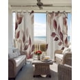 thumbnail image 4 of Eucalyptus Leaves Blackout Curtains 45 Inches Long for Bedroom, Brown Spring Botanical Aesthetic Thermal Insulated Room Darkening Black Out Window Curtain Panels Grommet Drapes for Living Room, 4 of 8