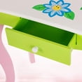 thumbnail image 4 of Mecor Kids Vanity Set, Little Girls Makeup Table w/Flower Mirror, Non-Toxic Hand Painted Children Vanity Desk with Stool Pink&Green, 4 of 7