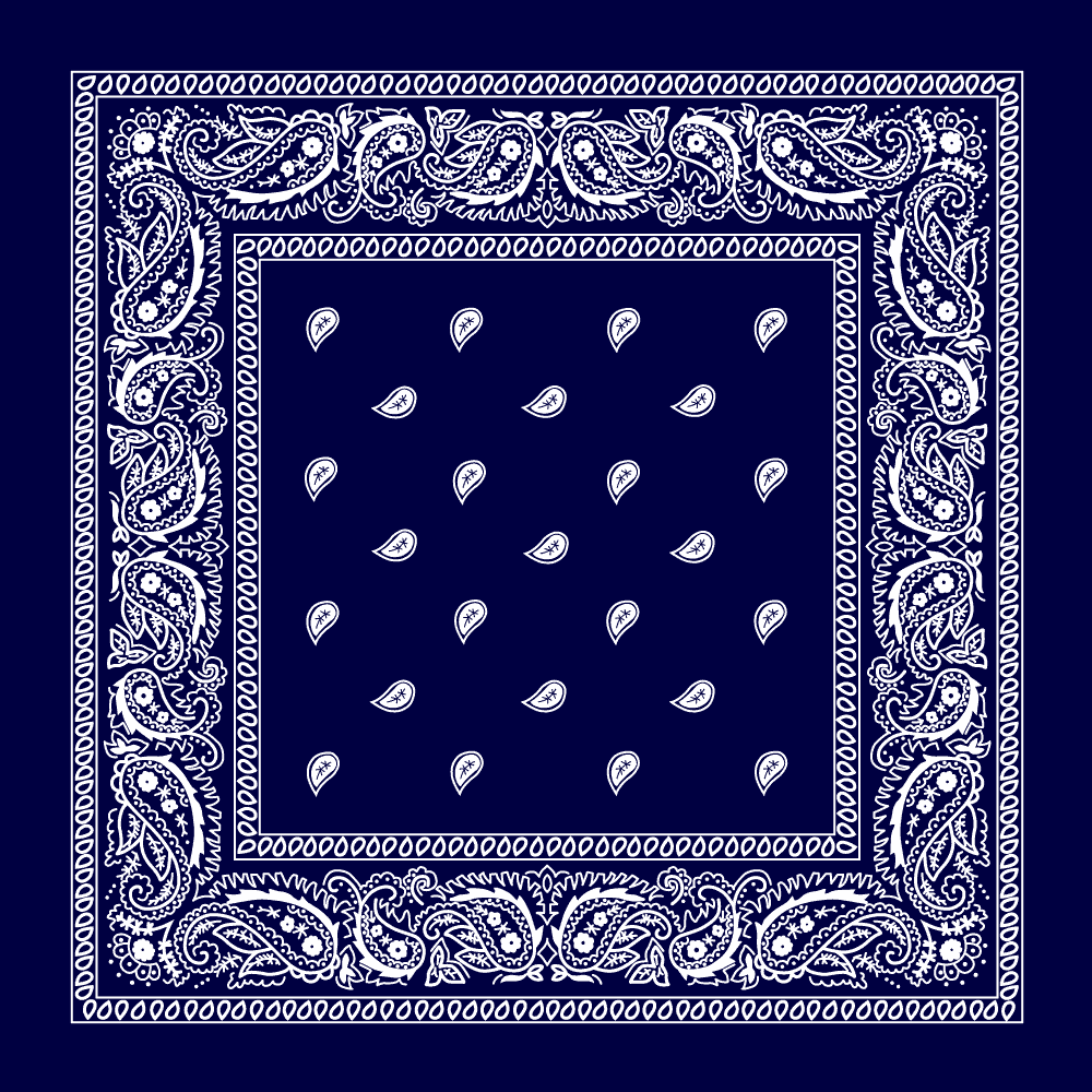 Cashmere cotton scarf sold by 1 C9C2 W2E Set of 1 navy blue paisley bandanas