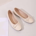 thumbnail image 6 of Beige Female Fashion Flat Shoes With Round Toe And Bow Design For Leisure And Outdoor Activities, 6 of 9