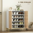 thumbnail image 4 of HOMCOM 15 Pairs Shoe Storage Cabinet with Doors, Adjustable Shelves, White, 4 of 10
