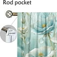 thumbnail image 3 of WNOOHIY Elegant Floral Blue & White Water Drop Light-filtering Window Curtains for Bedroom and Living Room, Set of 2 Panels, 3 of 8