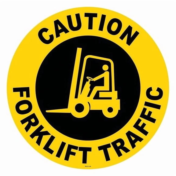 Anti-Slip Floor Sign, 17 in H, 17 in W, Vinyl, Circle, English, FS-17-110