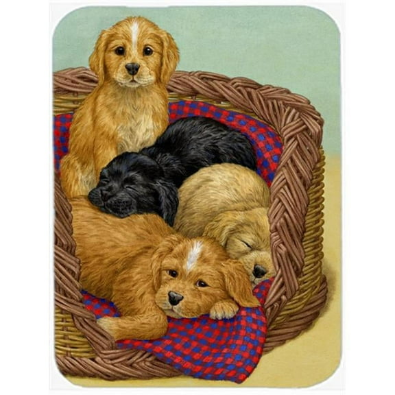 Puppies Glass Cutting Board- Large