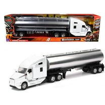 Kenworth T680 Truck White with Oil Tanker Trailer Chrome "Long Haul Trucker" Series 1/32 Die Cast Model by New Ray