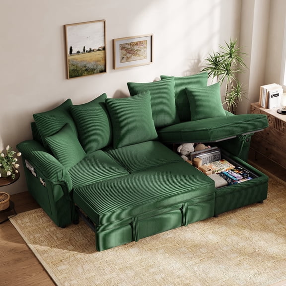 LINSY HOME Oversized Modular Sectional Sofa, RUBIK III 6 Seat Storage Couches and Sofas with Versatile Consoles, Dark Gray