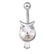 thumbnail image 4 of Regalo de la joyería del piercing del cuerpo del anillo del ombligo del búho del diamante artificial de la moda de las mujeres, 4 of 5