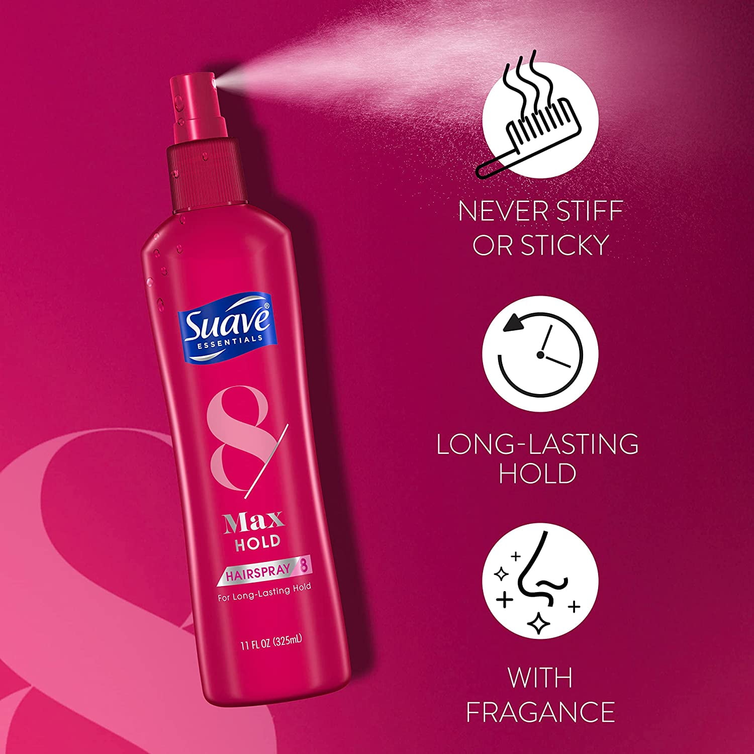 (3 pack) Suave Max Hold Non Aerosol Hairspray , 11 oz