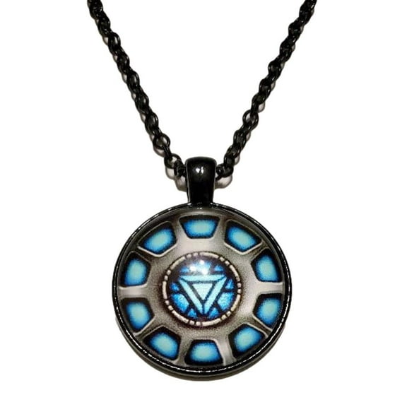 Iron Man Arc Reactor Glass Domed Metal Pendant Necklace