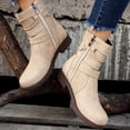 thumbnail image 4 of NECHOLOGY Botas Mujer Adulto Femenino Zapatos Botines para mujer Botas de gamuza sintética con decorativo con hebilla para mujer, botas individuales informales, zapatos de mujer, botas (Beige, 7), 4 of 7