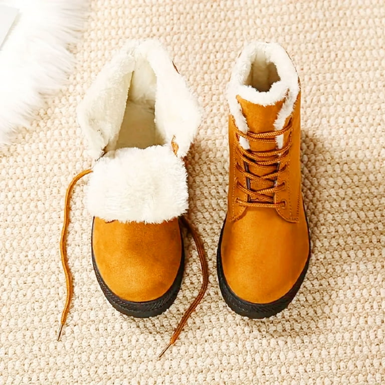 Leozcaa Womens Memory Foam Ankle Boots Inside Zip Thermal