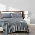 thumbnail image 2 of Chezmoi Collection Extra Soft Fleece Sheet Set Full, 4-Piece Microplush Non-Pilling Velvety Bed Sheet, Deep Pocket - Lightweight All Season Warmth, Full, Medium Gray, 2 of 9