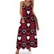 thumbnail image 1 of Vestido con estampado de cuadros en blanco y negro con contraste estético y escote en V, informal, largo, para mujer, vestido largo con estampado gráfico de moda, talla grande 5XL, 1 of 7