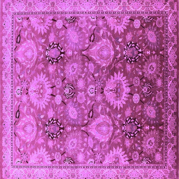 Ahgly Company Indoor Square Oriental Purple Industrial Area Rugs, 3' Square