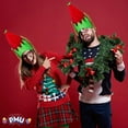 thumbnail image 2 of PMU 3Pc Christmas Elf Hat with Jingle Bells And Ears, Green and Red Striped Funny Xmas Hats, Elf Outfit Accessories for Christmas Holiday, 2 of 7