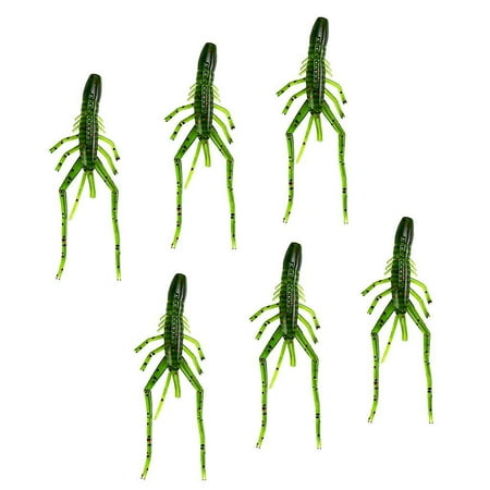 6pcs Simulation Artificial Soft Plastic Worm Fishing Lure Baits White
