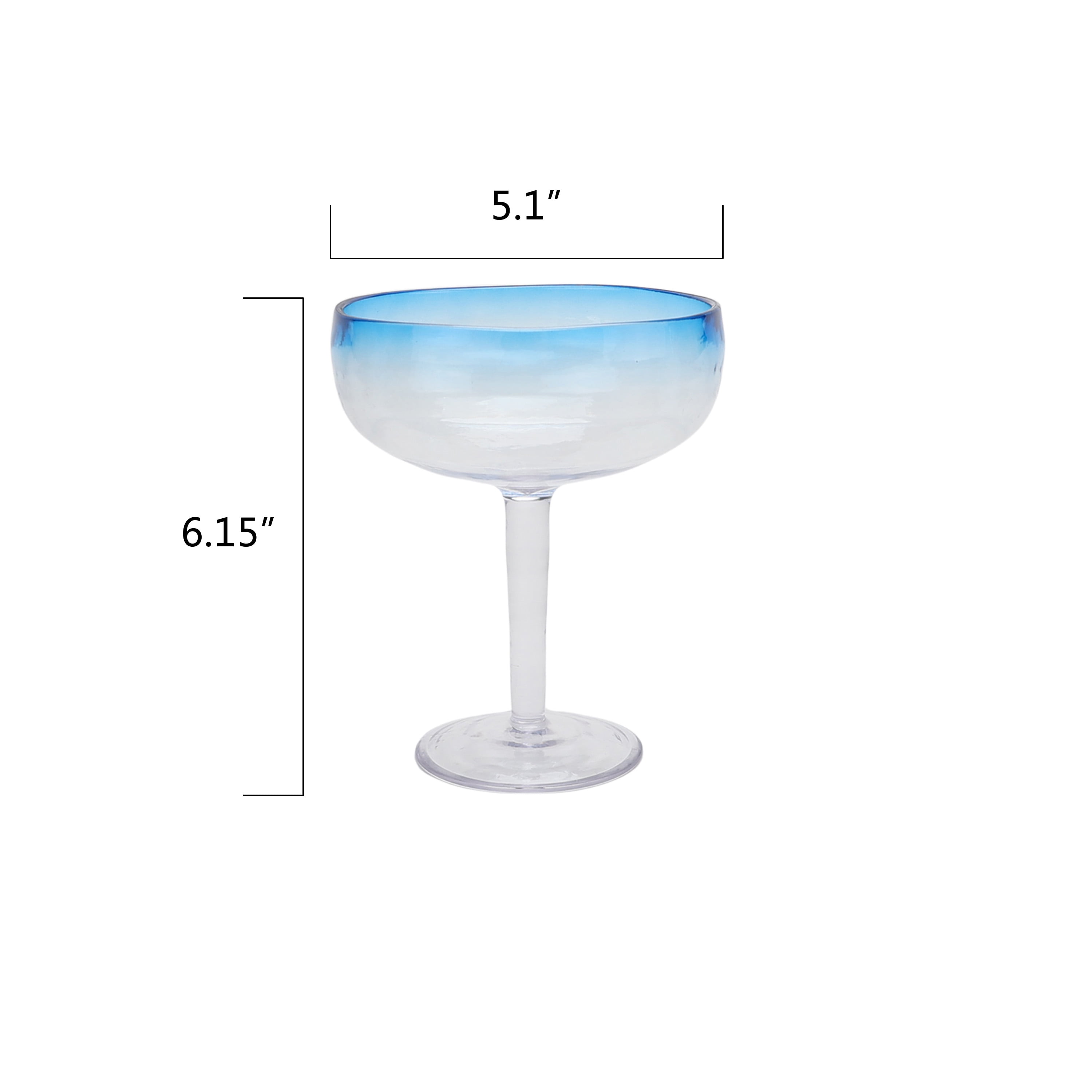Mainstays by Becky G. & Alejandra 18 oz Acrylic Margarita Glass, Blue Rim
