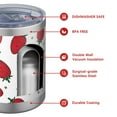 thumbnail image 4 of 12oz Tumblers Strawberry Plants Fruit Dot White Pattern Vacuum Insulated Stainless Steel Travel Tumbler Cups Mug with Lid and Straw for Beer,Coffee,Beverages with Cleaning Brush for Cold & Hot Drinks, 4 of 5