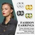 thumbnail image 4 of [Clearance] 4 Pairs Small Hoop Earrings for Men Women Golden/Silver/Black Stainless Steel Huggie Hoop Earring Hypoallergenic Piercing Jewelry Set 7mm Gift on Clearance, 4 of 6