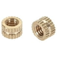 thumbnail image 1 of Knurled Insert Nuts, M4 x 4mm(L) x 6mm(OD) Female Thread Brass Embedment Assortment Kit 100 Pcs, 1 of 3