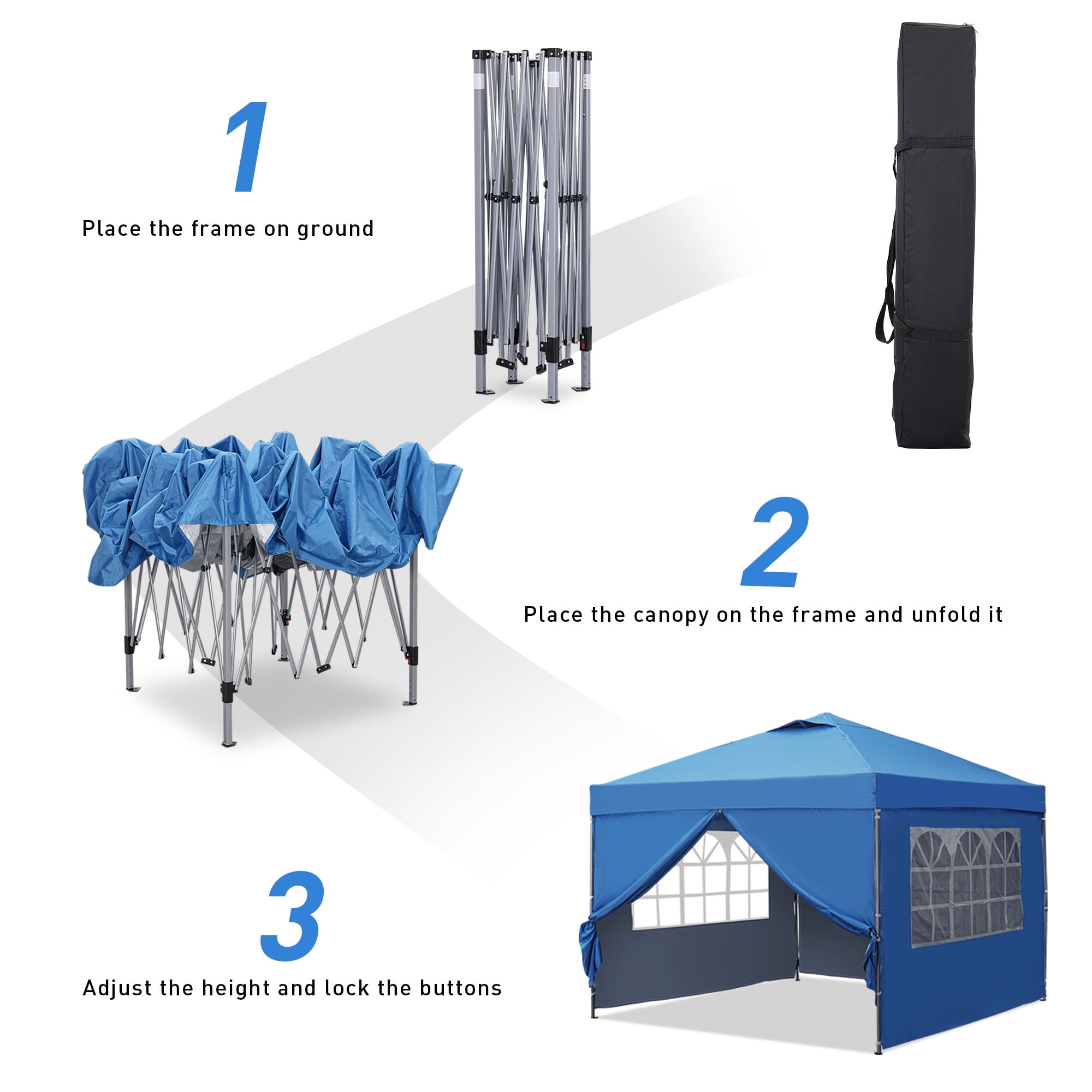 Ainfox 8 x 8 ft Pop up Canopy Tent, Instant Slant Outdoor