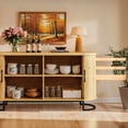 thumbnail image 3 of 54.3" Sideboard Buffet Cabinet with Storage, Buffet Cabinet with Sliding Door & Adjustable Shelf, Modern Sideboard Cabinets for Kitchen, Living Room, Entryway, Oak, 3 of 8