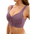 thumbnail image 4 of INSPIRE CHIC Women's Lace Front Closure Full Coverage Sports Bras Workout Wirefree Breathable Bras L Purple, 4 of 4