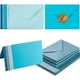 thumbnail image 1 of Juego de sobres Toperd, tamaño A7, azul, 50 unidades, con tarjetas y pegatinas de 5 x 7, 1 of 7