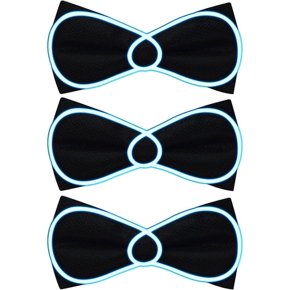 LINLIN 3 Pcs LED Bow Tie Light Up Bow Tie LED Bow Tie Adjustable Light Up Bow Tie, Novelty Bow Tie Party Glowing LED Tie