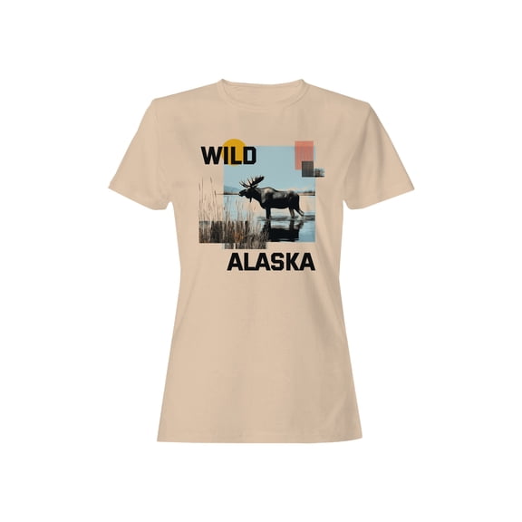 Majestic Wild Alaska Moose Scene Women's T-shirt