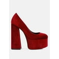 thumbnail image 6 of Old Novelty Platform Heel Velvet Pumps, 6 of 11