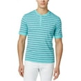 thumbnail image 2 of Club Room Mens Striped Henley Shirt, Green, Big & Tall, LT, 2 of 2