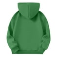 thumbnail image 5 of dazeni Drop Shoulder Hoodie for Teen Girls 5-15 Years Casual Long Sleeve Sweatshirts Pullover with Pockets Spring Fall Preppy School Clothes Green 11 Years, 5 of 6