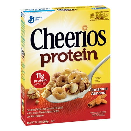 UPC 016000450677 product image for Cheerios Protein Cinnamon Almond Cereal, 14.1 oz Box | upcitemdb.com