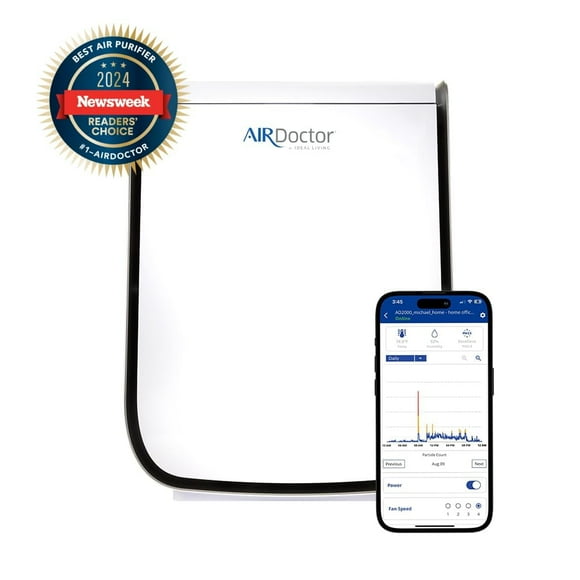 AIRDOCTOR 2000i Purificateurs d'Air Intelligents pour Petites Pièces, Filtration à 3 Étapes, Préfiltre, UltraHEPA, Carbone/voc, Blanc