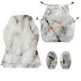 thumbnail image 2 of Xoenoiee White Marble Pattern Office Chair Cover with Armrest Covers, Stretch Gaming Computer Chair Seat Cover Slipcovers Removable Universal Rotating Armchair Covers High Back Office Seat Cover, 2 of 7