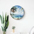 thumbnail image 4 of 12 Inch Wall Clock Battery Operated Silent Clock Decorative for Office, Kitchen, Outdoor, Living Room，Hawaii Tropical Beach Lovely Drawing, 4 of 4
