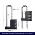thumbnail image 2 of Cerradura de Gabinete, Candado de CombinacióN, CóDigo de Bloqueo de Casillero de Gimnasio de Acero Inoxidable Candado de Grillete Ajustable para la Escuela, Negro de Gimnasio, 2 of 6