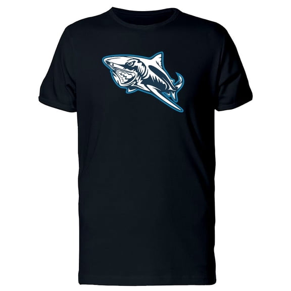 Aggressive Shark Blue Outline Tee Men's -Image by Shutterstock