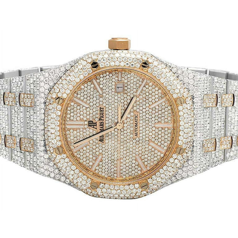 Rose gold diamond watch clearance mens