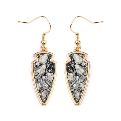 Clear Quartz Earrings Gift for Her Gold Arrow Crystal Earrings Threader Earrings