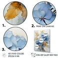 thumbnail image 3 of Designart "Radiant Bouquet Of Blue And Gold Minimalist Pansies" Pansies Floater Framed Wall Art Living Room, 3 of 5