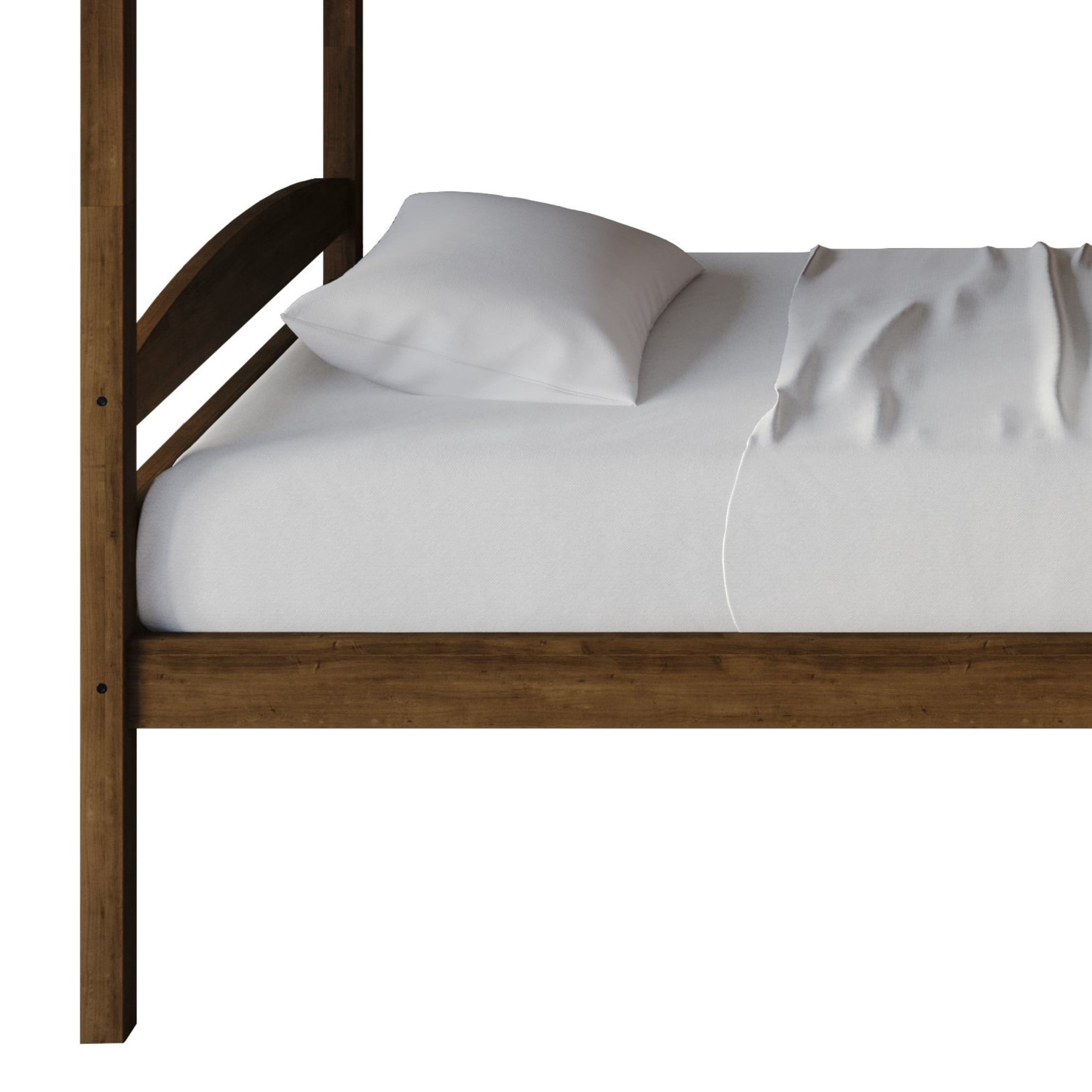 Castle Place Contemporary Twin over Twin Wooden Convertible Bunk Bed, Walnut