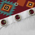 thumbnail image 4 of Manfei Tribal Aztec Kitchen Curtains, Boho Geometric Black Out Curtains Pack of 2 (42x63 Each), Teal, Orange and Maroon, 4 of 6