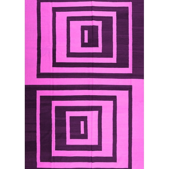 Ahgly Company Indoor Rectangle Abstract Pink Contemporary Area Rugs, 4' x 6'