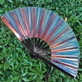 thumbnail image 4 of CSChome Folding Fan Folding Performance Prop: 13 Ribs Brilliant Color Transparent 13 Inch Large Shining Rave Hand Perfect Birthday Gift, 4 of 7