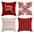 thumbnail image 1 of Juego de 4 fundas de almohada YCOLL Christmas de lino rojo, 50 x 50 cm, 1 of 6